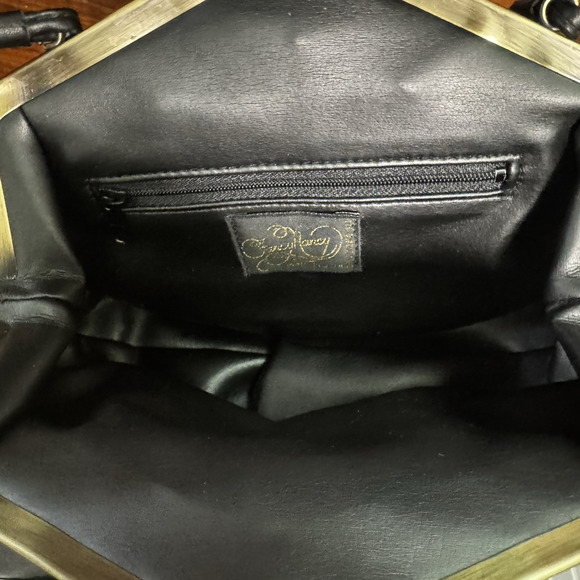 Vintage Fancy Nancy Velvet Floral Evening Bag Purse Wearable Art Hand Painted - Picture 11 of 16